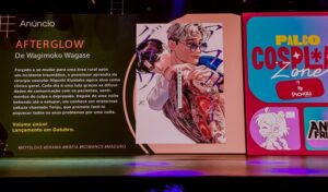 Tela com o anúncio do mangá Afterglow, de Wagimoto Wagase.