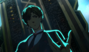 Captura de tela do donghua Lord of Mysteries. Na imagem, Klein, o protagonista, está sentado, olhando para a palma de sua mão esquerda.