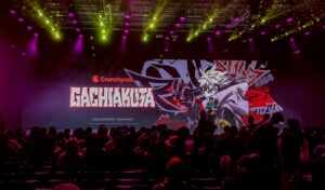 Tela onde a pré-estreia de Gachiakuta foi exibida no Anime Friends 2025.